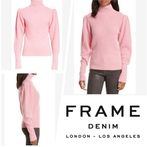 Frame Denim Pink Turtleneck Sweater - Picture 1 of 4